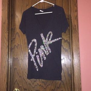 PINK Sequin V-Neck